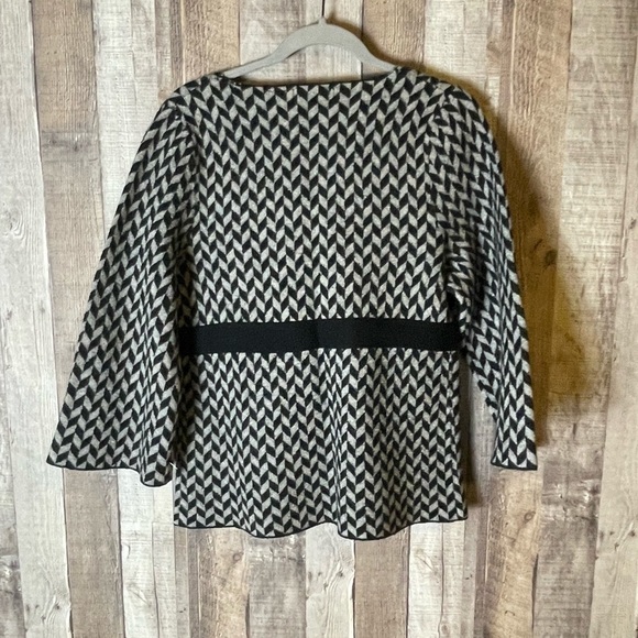 Heather B 100% Wool Sweater Jacket Velvet Tie Waist NWT - Picture 7 of 7